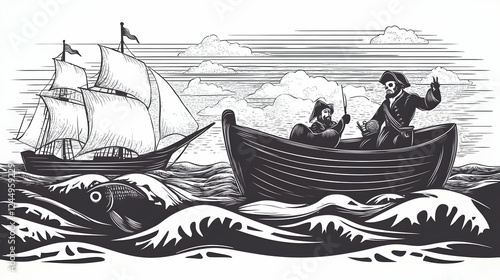 Vintage Woodcut Illustratio...