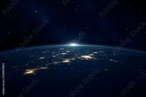 Earth Rotates Showing City ...