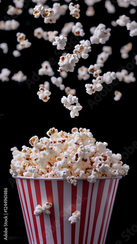 Popcorn Explodes from a Red...