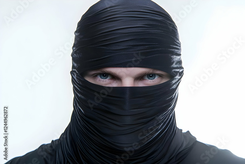 Person Wears a Black Mask C...