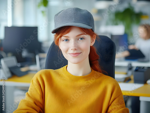 Smiling Young Woman in a Ye...