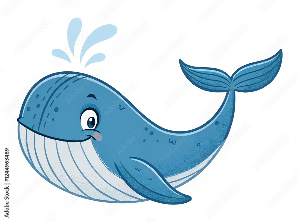Fototapeta premium Blue whale illustration 