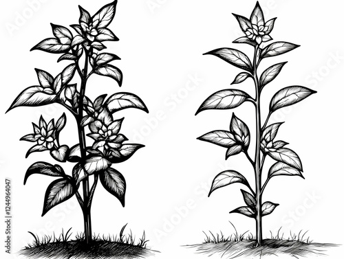 Two Stylized Flowering Plan...