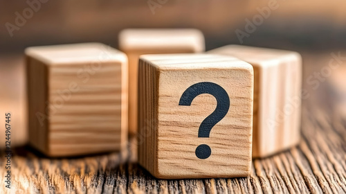 Wooden Cubes Display a Ques...