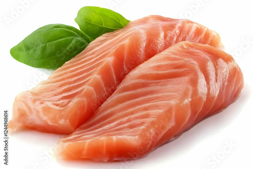 Fresh Salmon Fillets Lay wi...