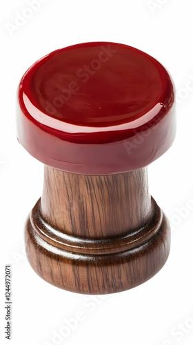 Glossy Red Topped Wooden Ch...