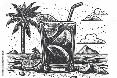 Refreshing Tropical Drink o...
