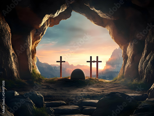 Empty Tomb and Crosses in C...