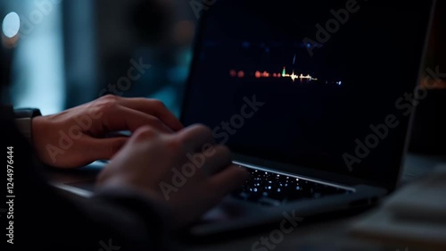Nightly Stock Market Analysis on Laptop
