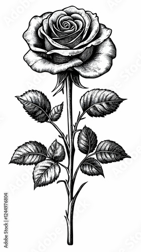 Detailed Ink Drawing of a R...