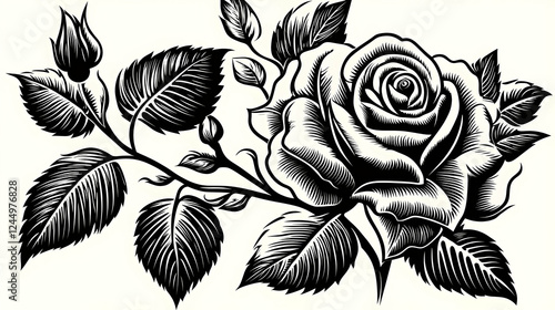 Detailed Woodcut Illustrati...