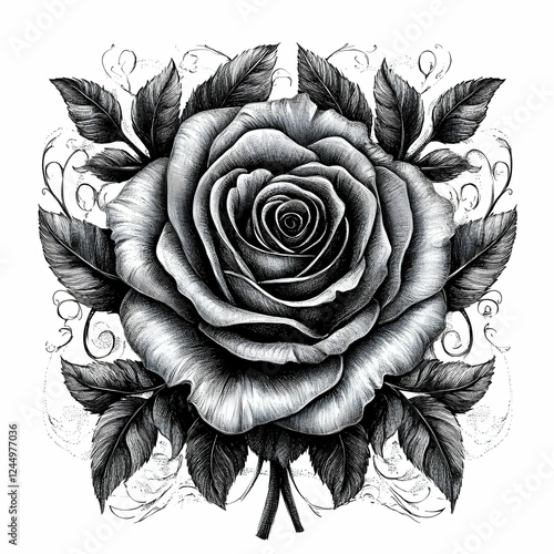 Detailed Black and White Ro...
