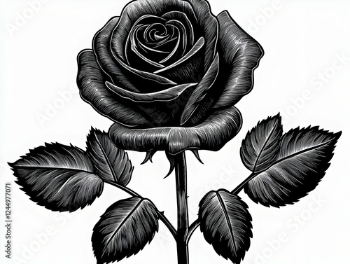 Elegant Black and White Ros...