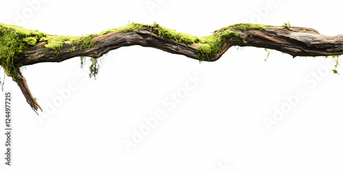 Mossy Tree Branch Isolated ...