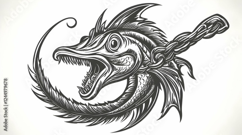 Fierce Fish Illustration wi...