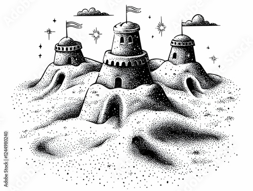 Stippled Illustration of Sa...