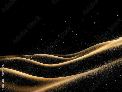 Abstract Golden Particles F...
