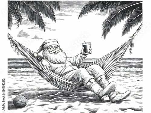 Jolly Man Relaxes in Hammoc...
