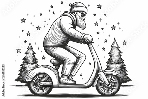 Bearded Man in Winter Cloth...