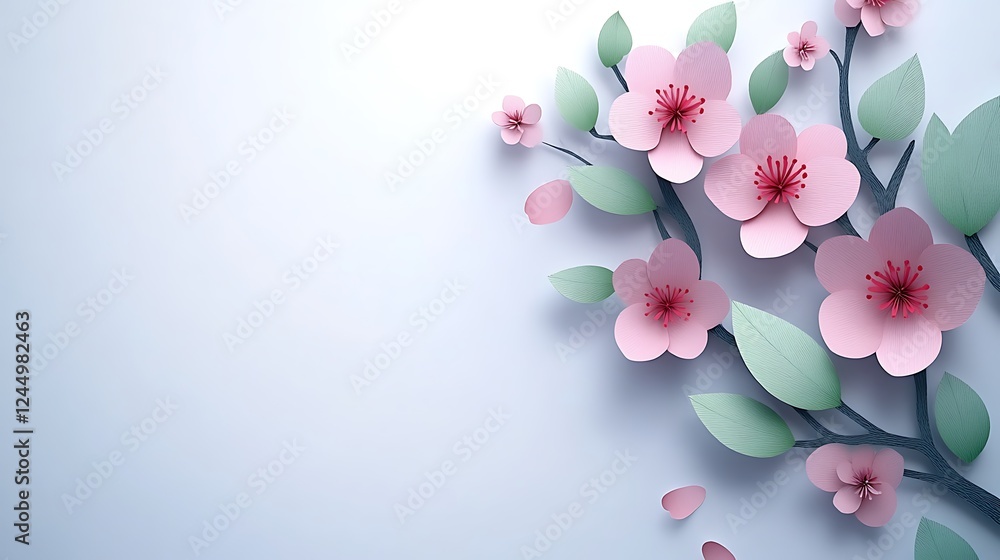 Delicate Paper Flowers Branching Out Beautifully Delicate Paper Flowers Branching Out Beautifully