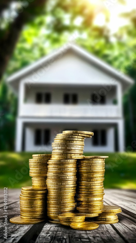 Stacks of Gold Coins Symbol...