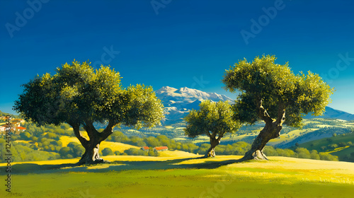 Olive Trees Grace a Sunny V...