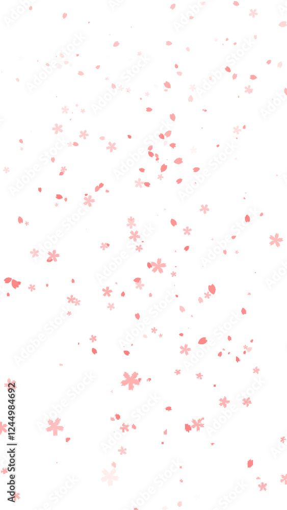 8bit game style, transparent material of falling pixel cherry blossoms 8bit game style, transparent material of falling pixel cherry blossoms