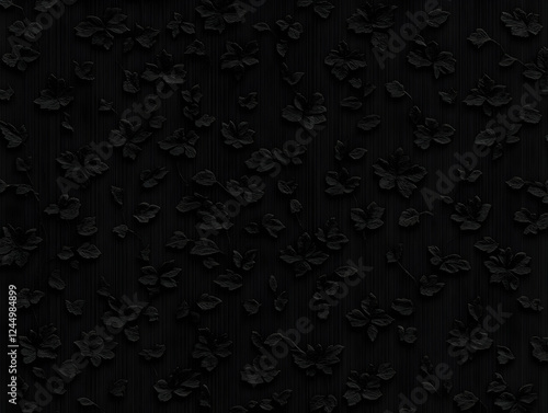Black Floral Pattern Emboss...