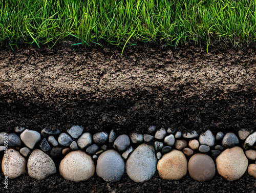 Cross-Section of Soil Layer...
