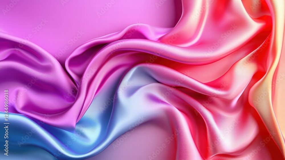 Obraz premium Elegant Flowing Fabric with Gradient Colors in Soft Light