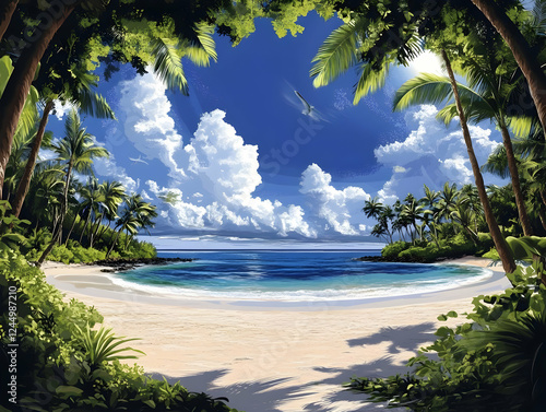 Tropical Paradise Illustrat...