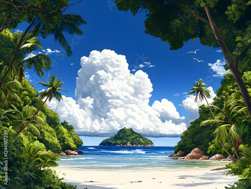 Tropical beach illustration...
