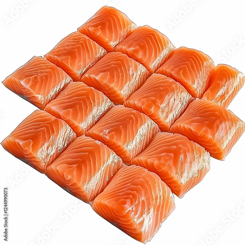 Fresh Salmon Fillets Arrang...