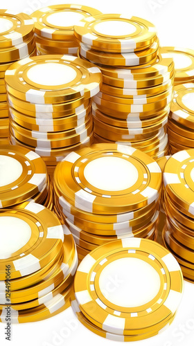 Stacks of Gold Casino Chips...