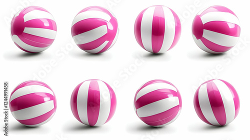 Eight Pink and White Stripe...