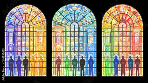 Three Stained Glass Windows...