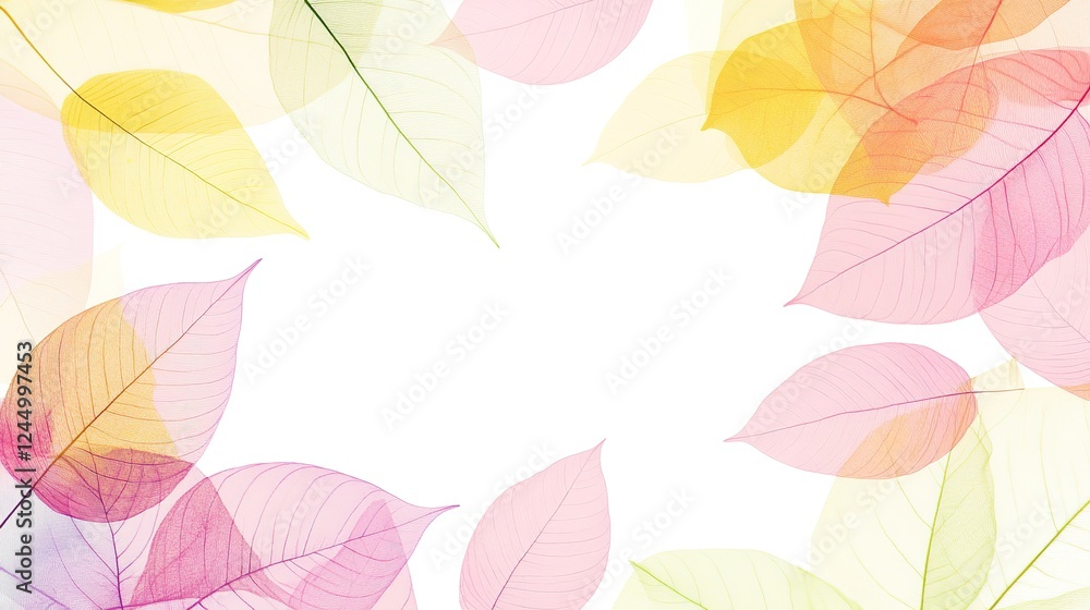 Transparent Colorful Leaves Background: A Vibrant and Ethereal Design for Creative Projects Transparent Colorful Leaves Background: A Vibrant and Ethereal Design for Creative Projects