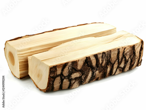 Two Pieces of Split Wood Lo...