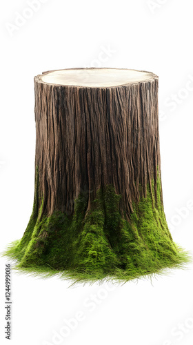 Tree stump covered with gre...