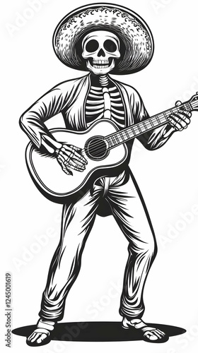 Skeleton Mariachi Guitarist...