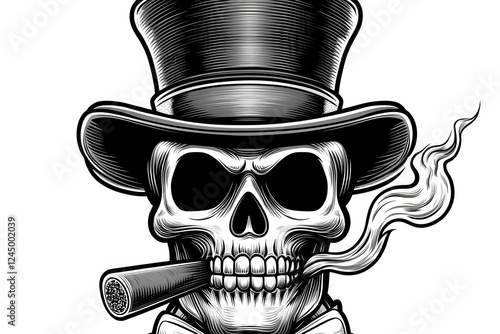 Skull Illustration Wearing ...