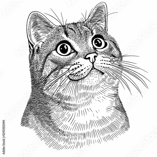 Curious Cat Illustration Lo...