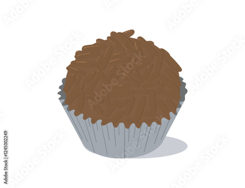 Brigadeiro isolated illustration. Brazilian fudge balls vector.