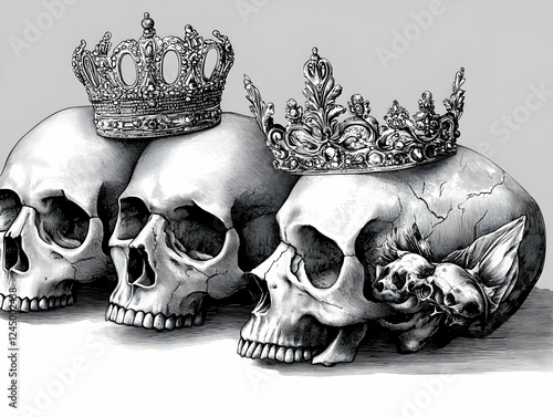 Three Skulls with Crowns Il...