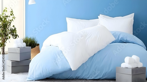 Soft Blue Bedding Set Creat...