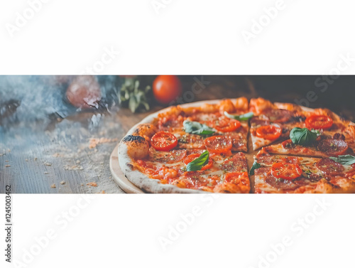 Delicious Hot Pizza Sits on...