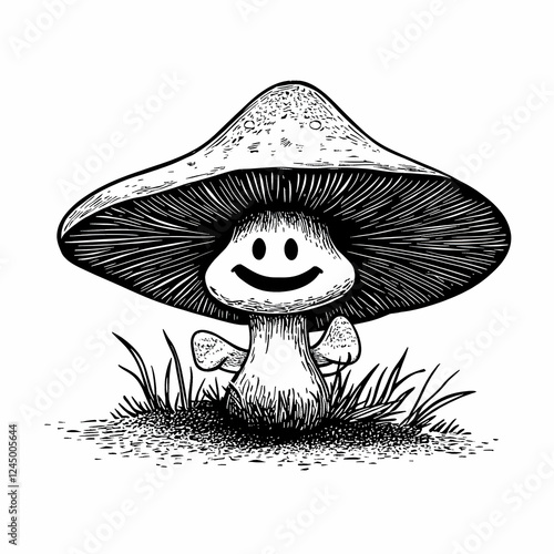 Whimsical Mushroom Illustra...