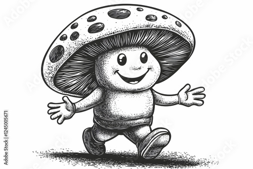 Whimsical Mushroom Characte...