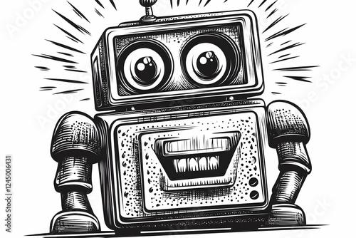 Vintage Robot Illustration ...