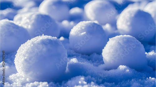 Snowballs sit on a bed of f...